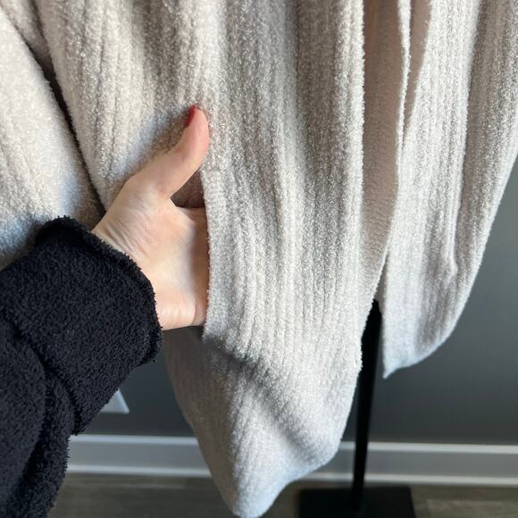 Barefoot Dreams Cozychic Lite open-front cardigan sweater in a beige color XL - Picture 3 of 7